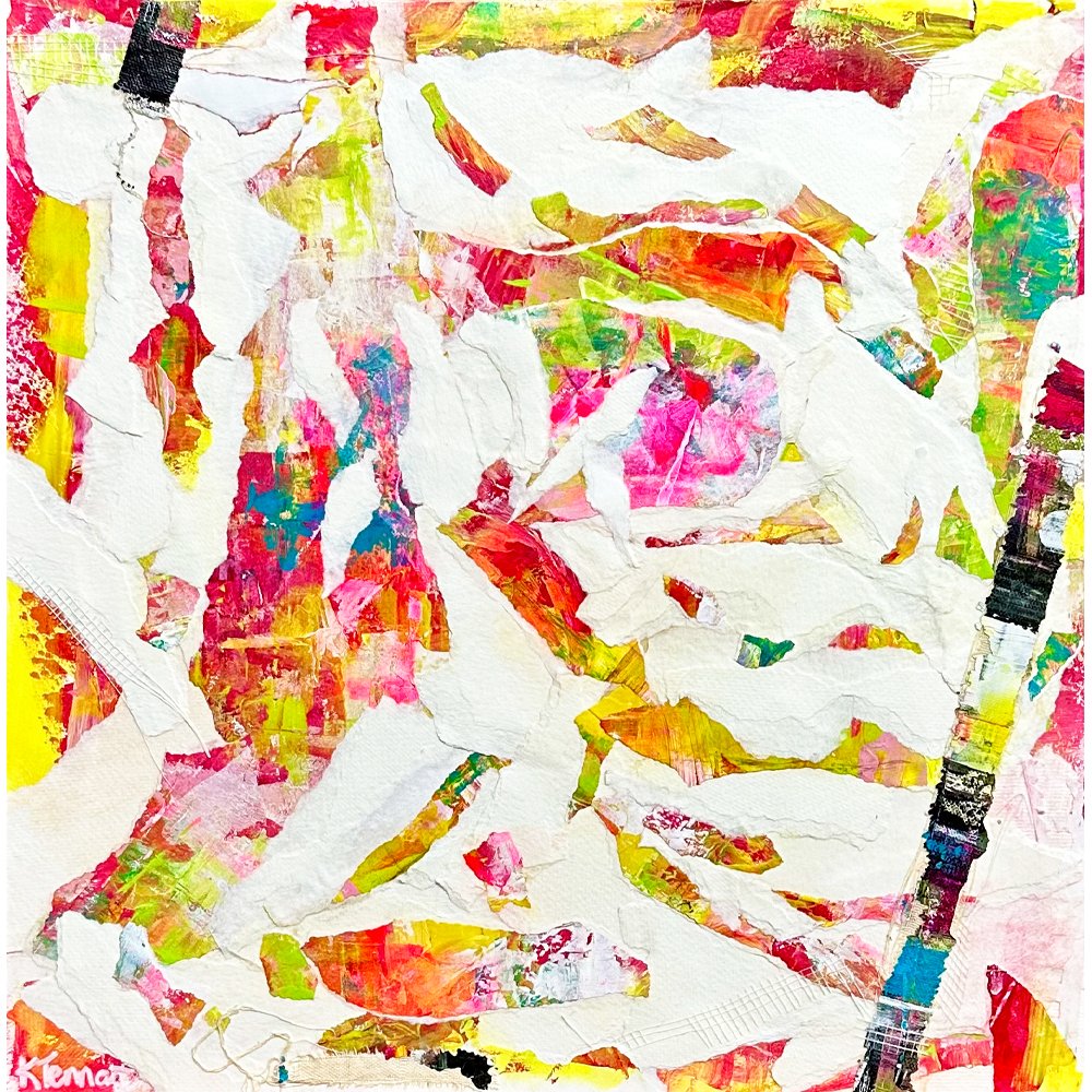 Flickers Of Colour Original Mixed Media Collage Art — Kathleen